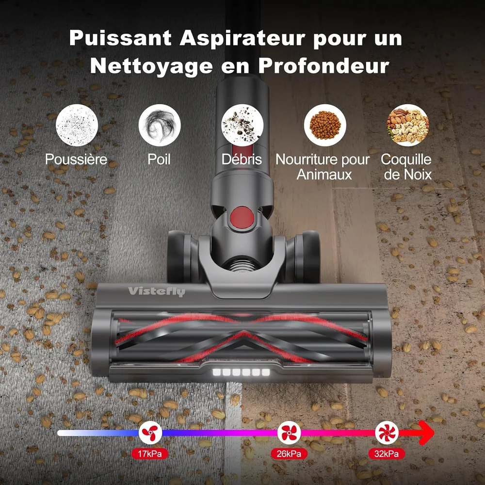 Vistefly V15, aspiration puissante pour un nettoyage en profondeur